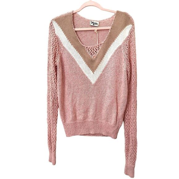 SHOW ME YOUR MUMU‎ Daveny Scoop Neck Sweater NWT Sz Medium - Picture 2 of 5